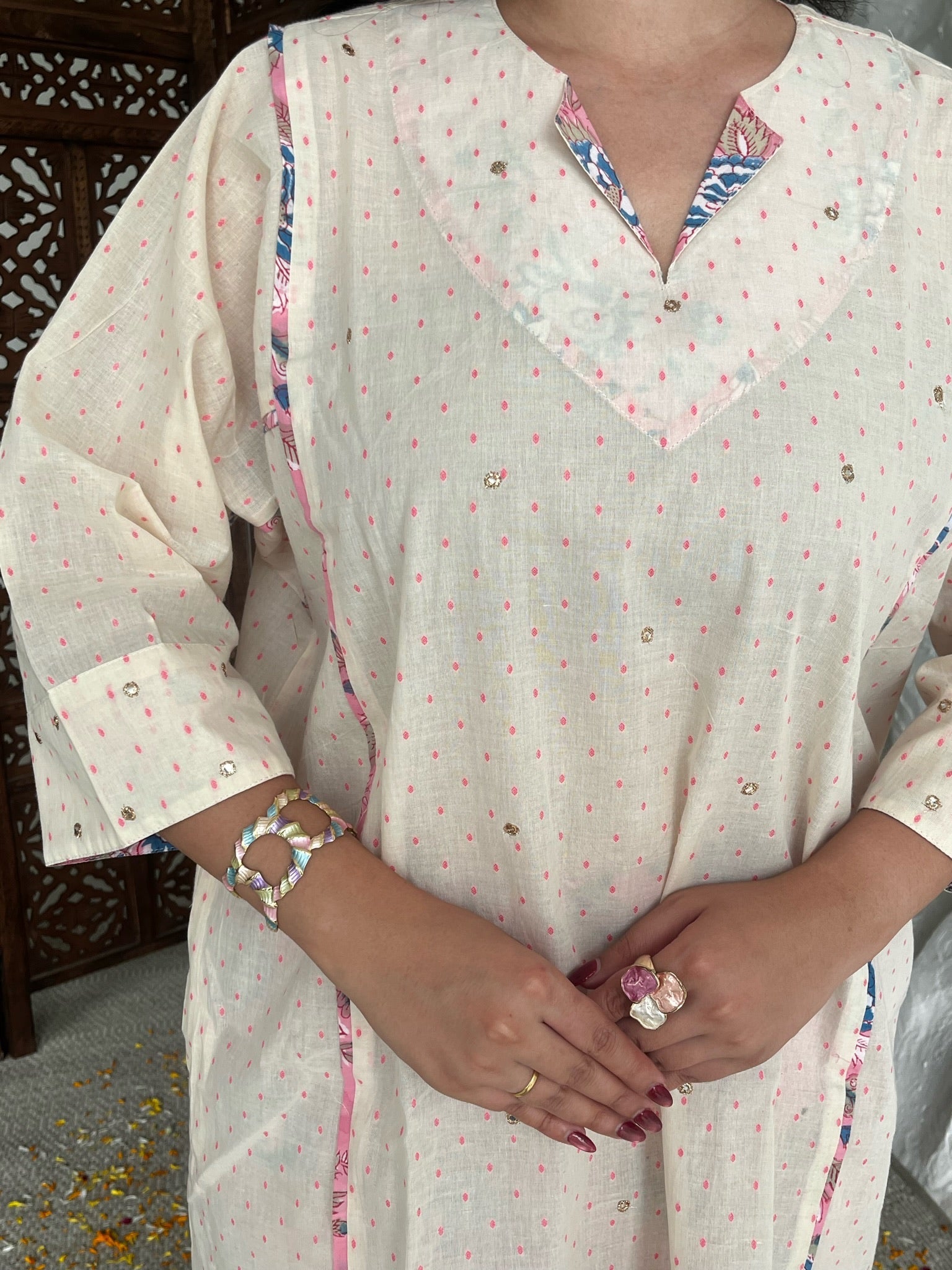 Pink Vanilla Short Dobby Co-Ord Set