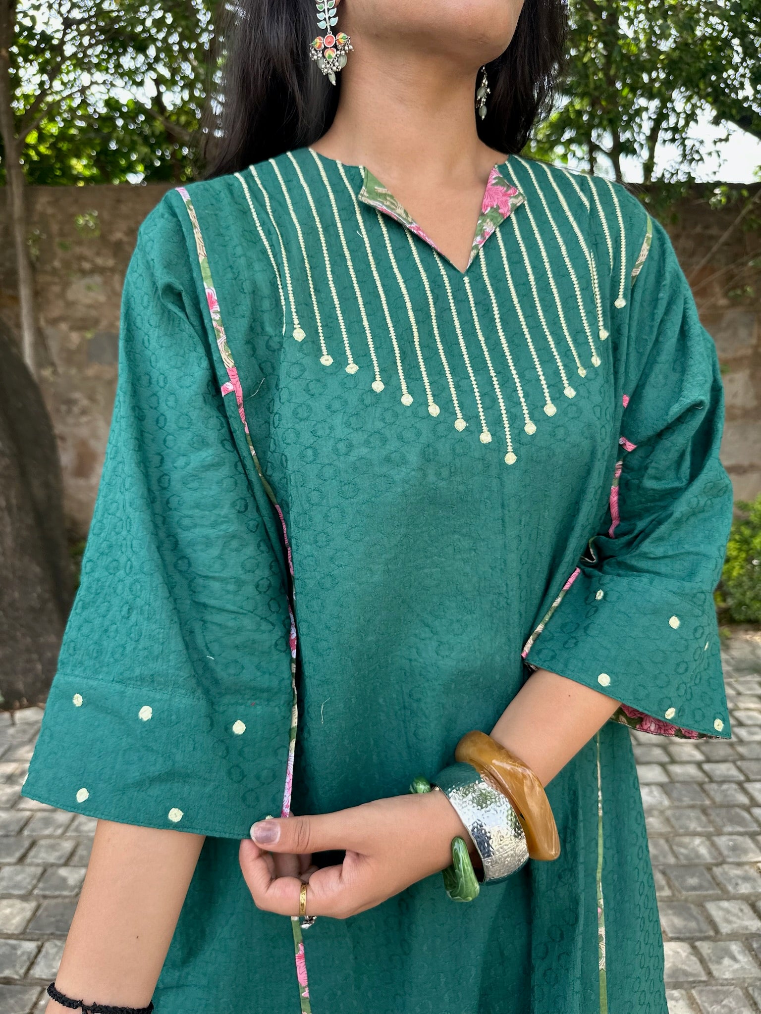 Emerald Green Long Dobby Co-Ord Set