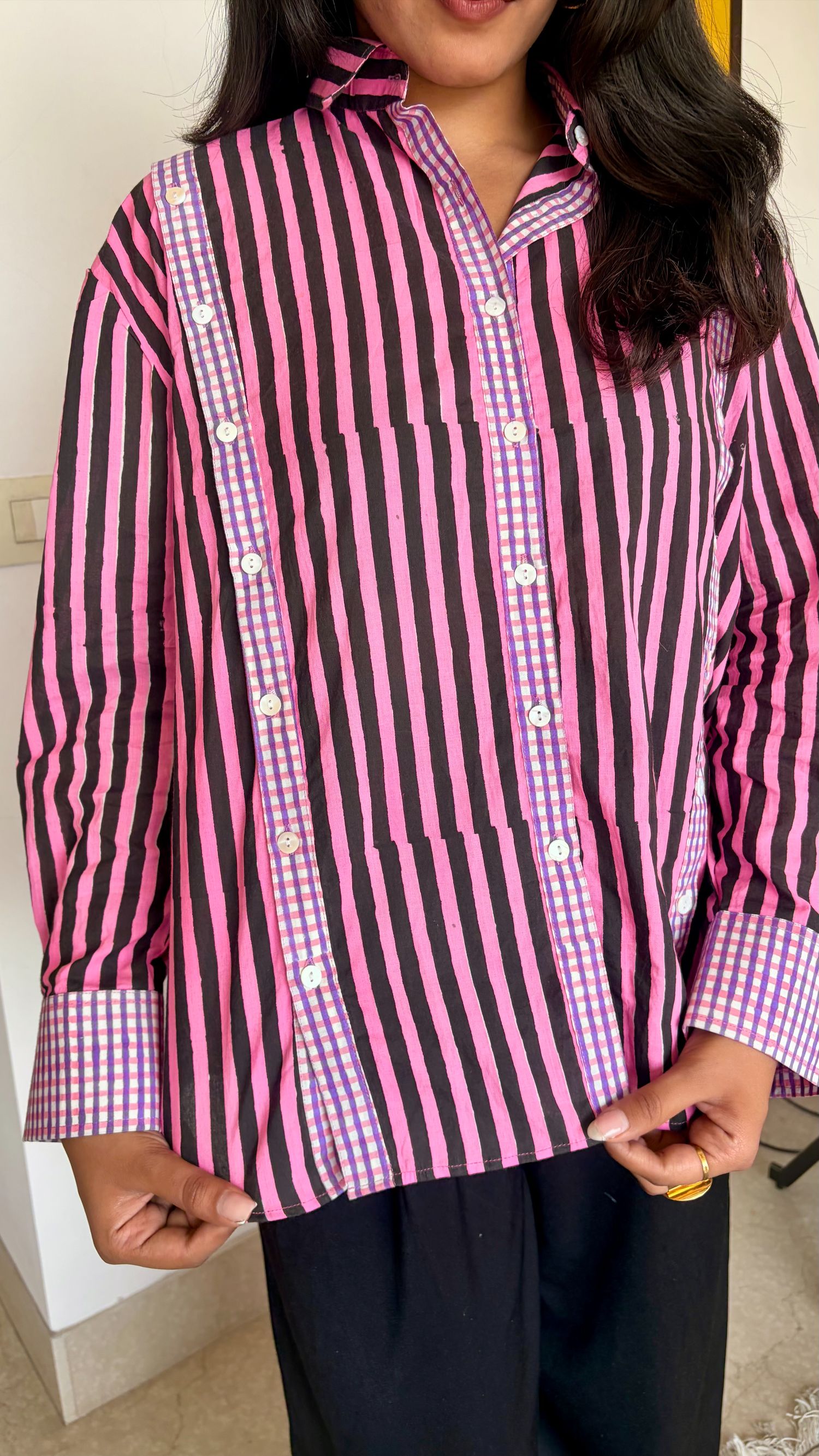 Rose Glow Multiple Placket Shirt