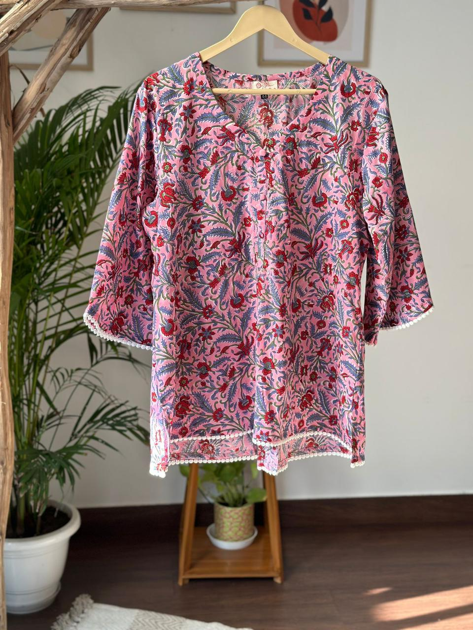 Cotton Traditional Kurta Pink