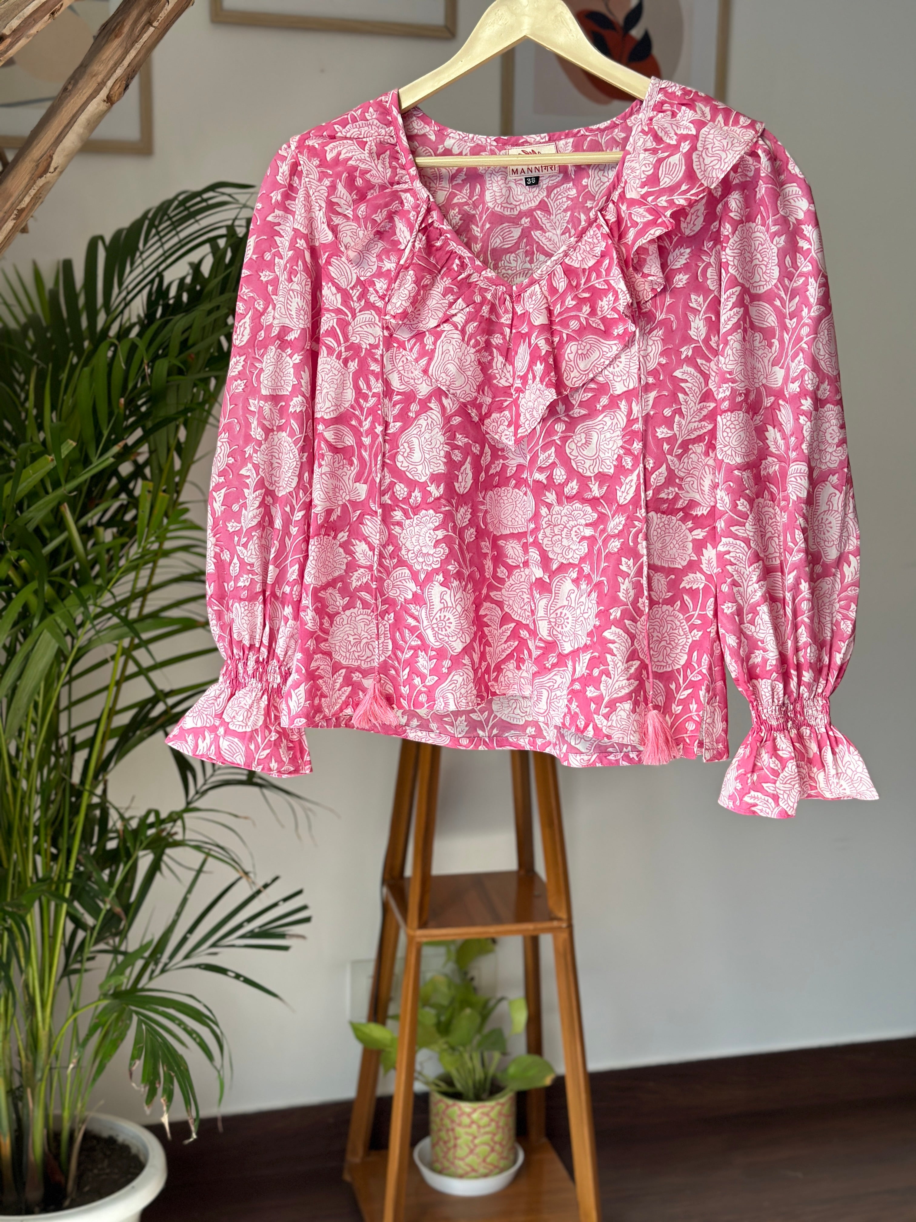 Fondant Pink Floral Top