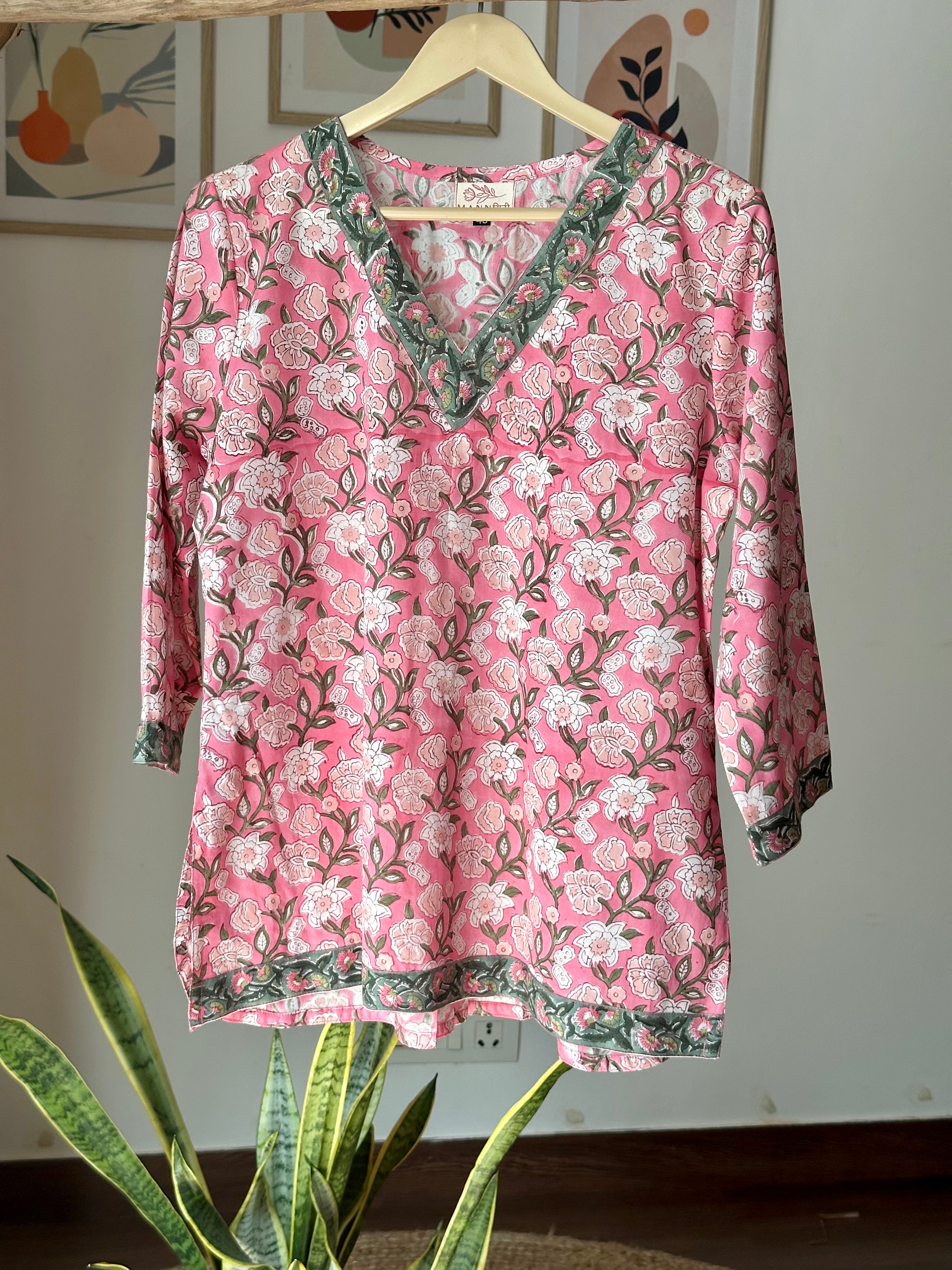 Peony Pink Short Kurti