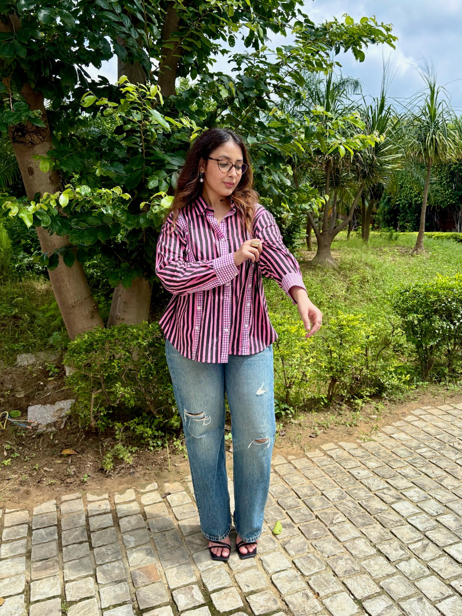Rose Glow Multiple Placket Shirt