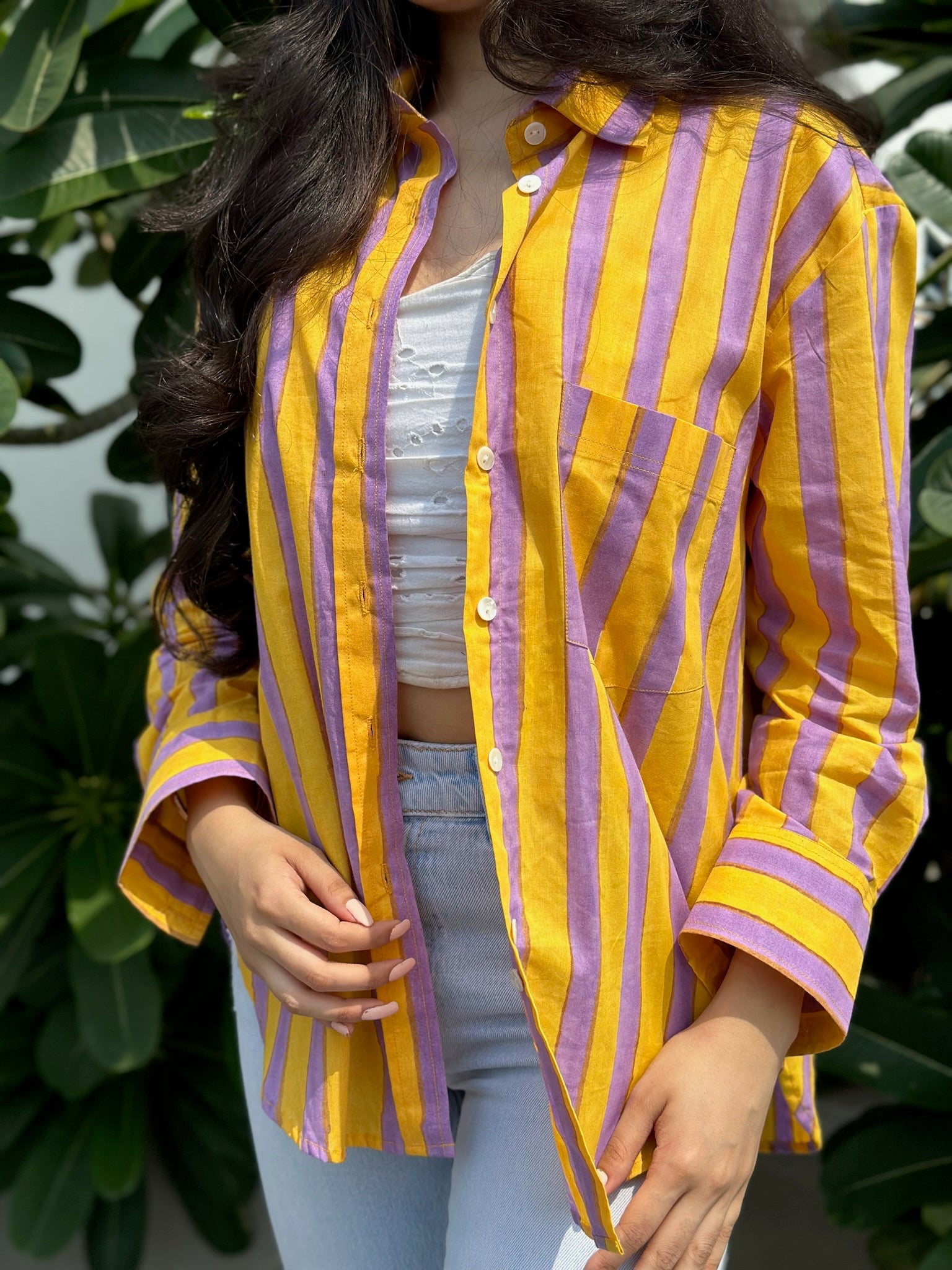 Sunglow Lavender Striped Shirt