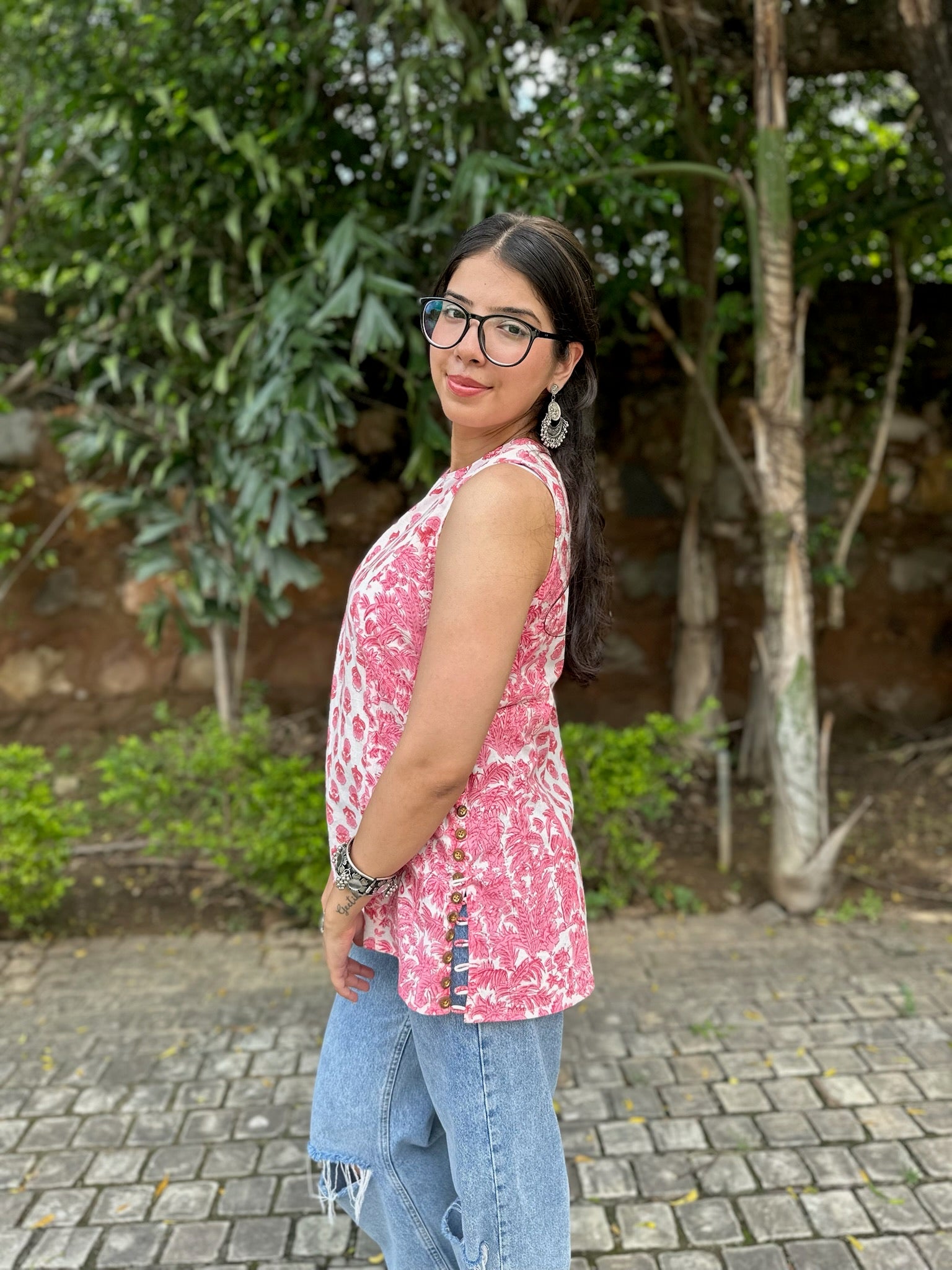 White Lily Halter Short Kurti