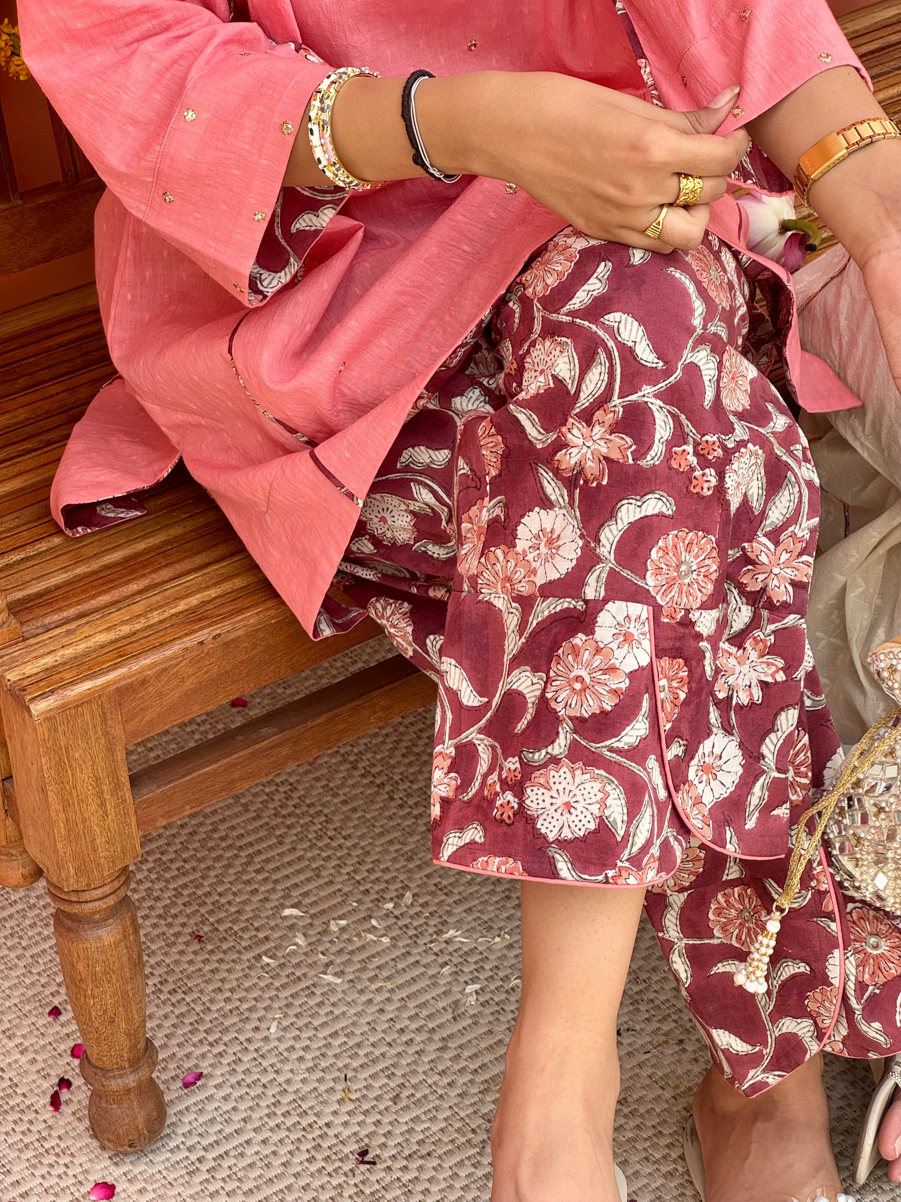 Soft Pearl Dobby Co-ord Set