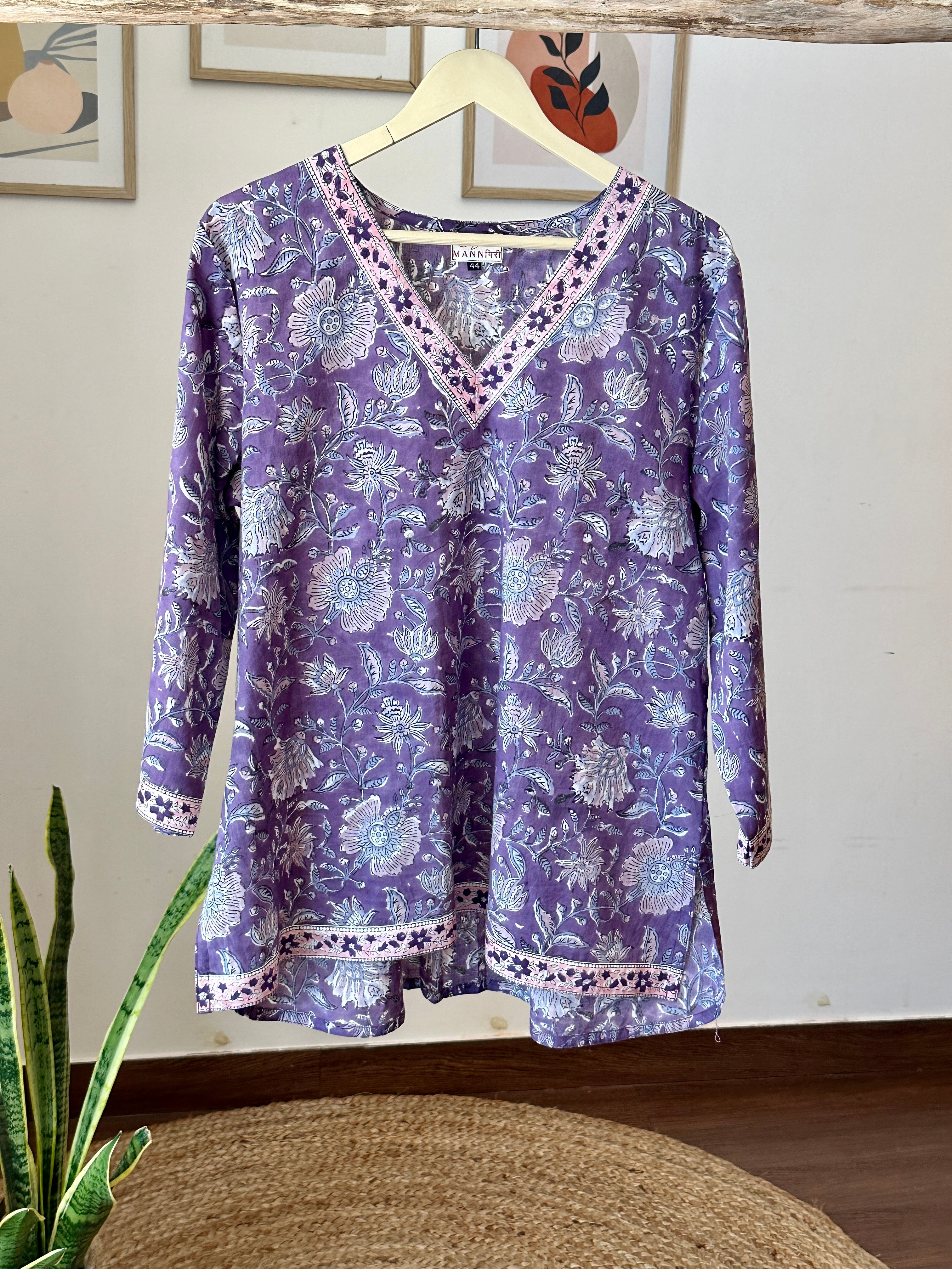 Lavender Floral Printed Kurti