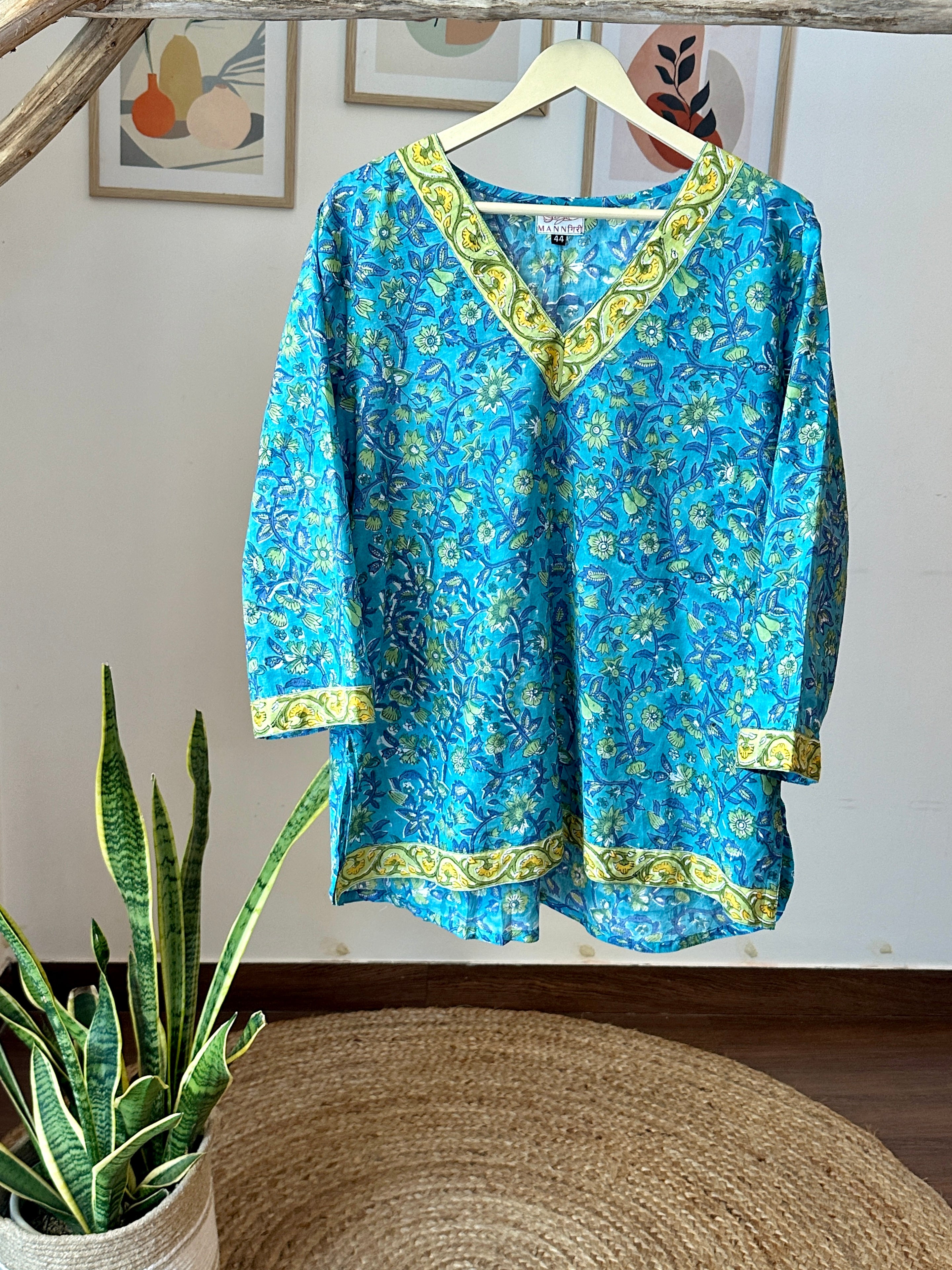 Jasmine Teal Printed Kurti