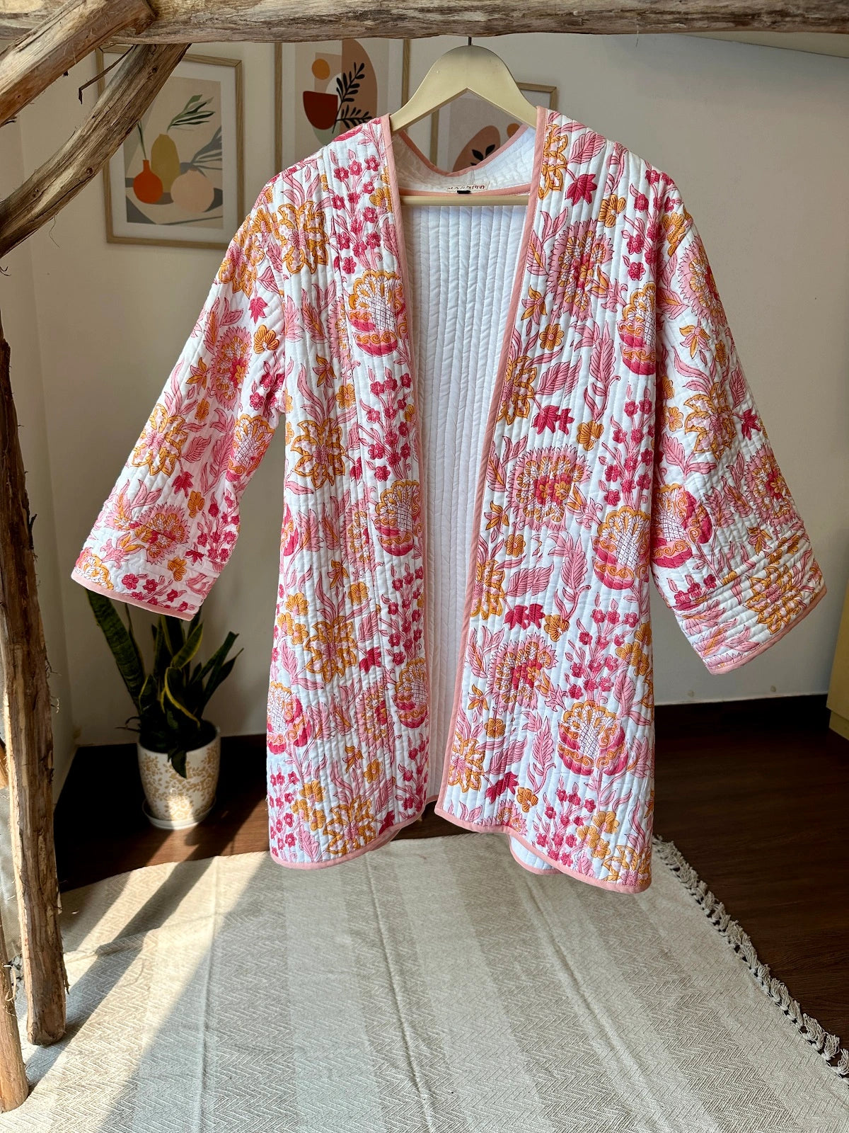 Block printed Quilted Shrug Jacket