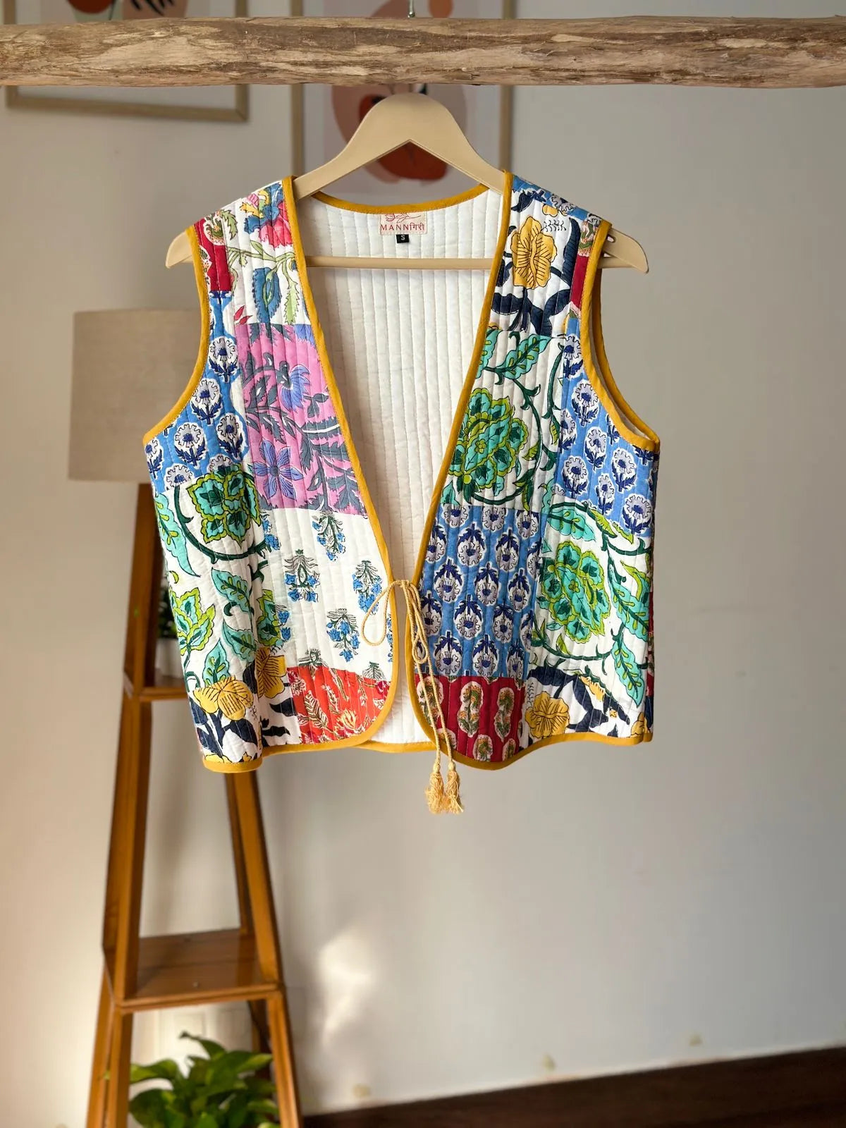 Block Printed Quilted Vest Jacket