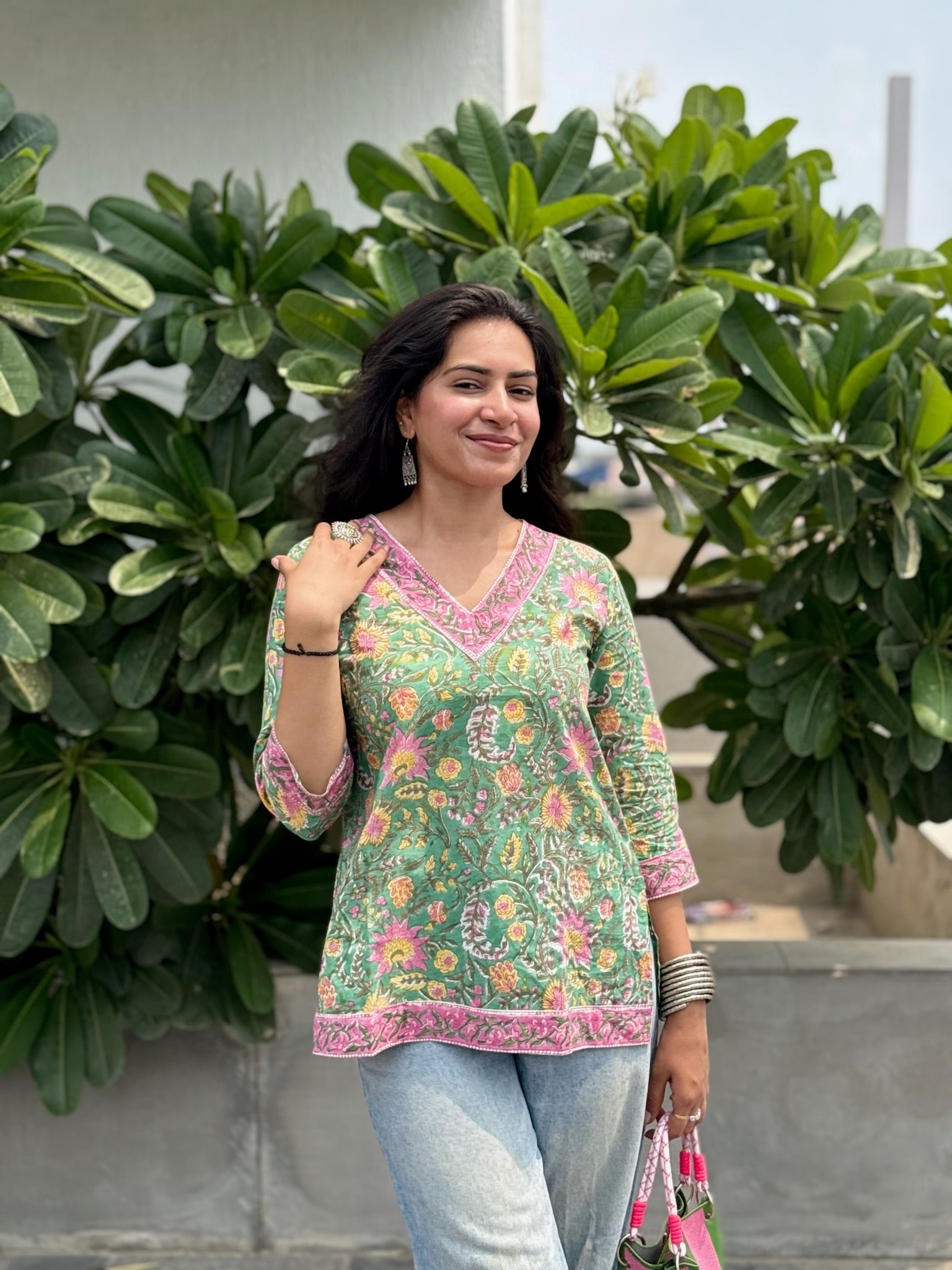 Algaebloom Green Short Kurti