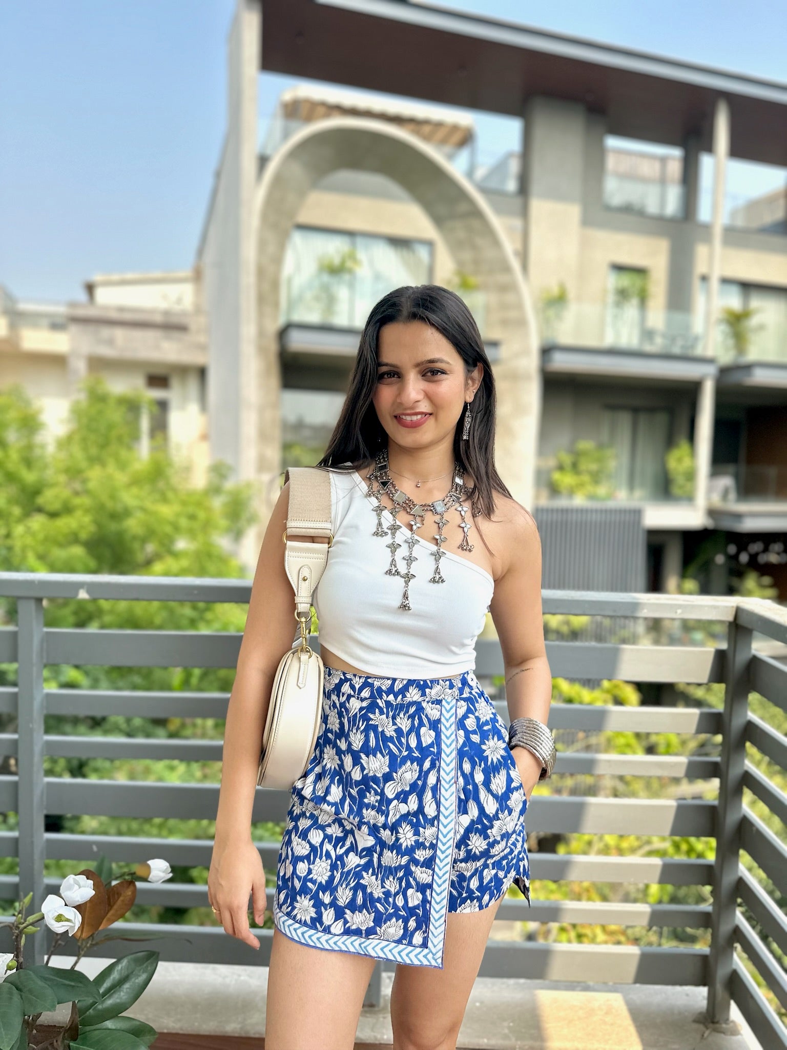 Blue Bloom Skort