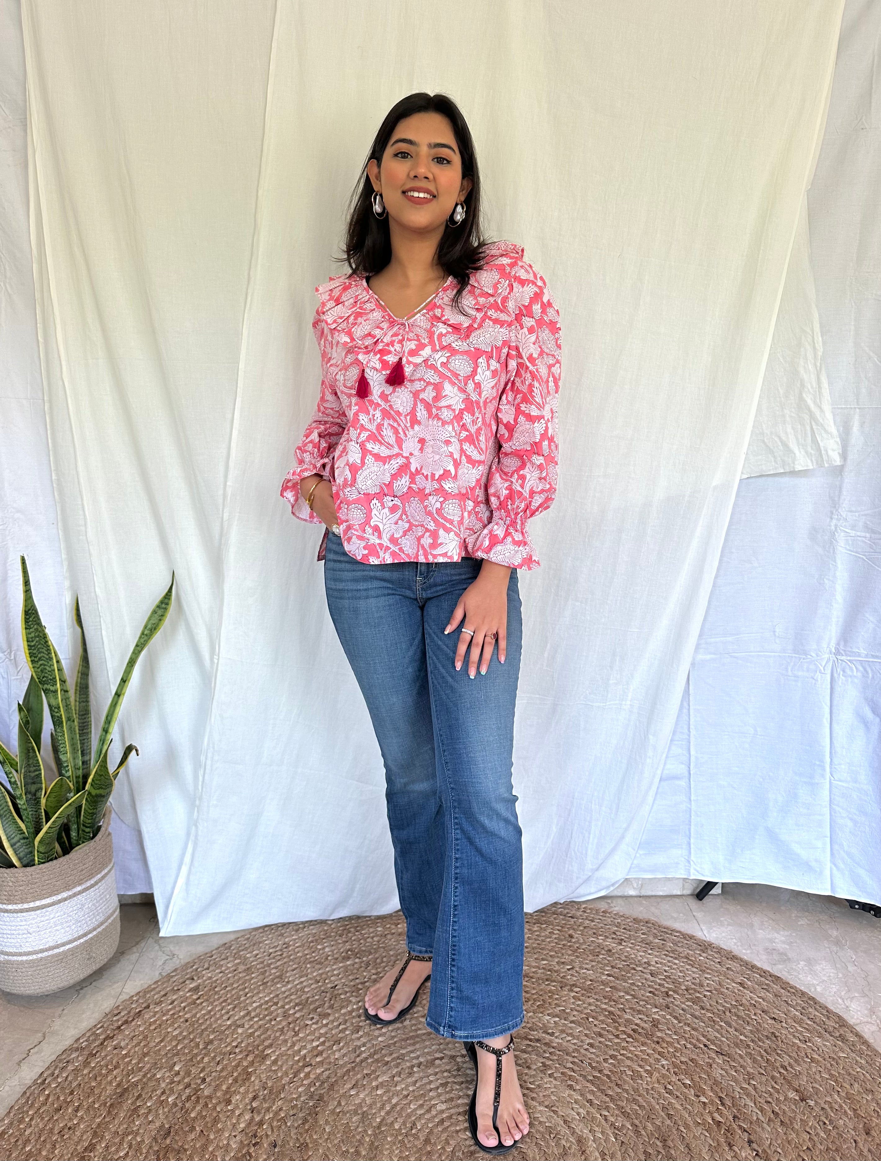 Blush Pink Floral Top