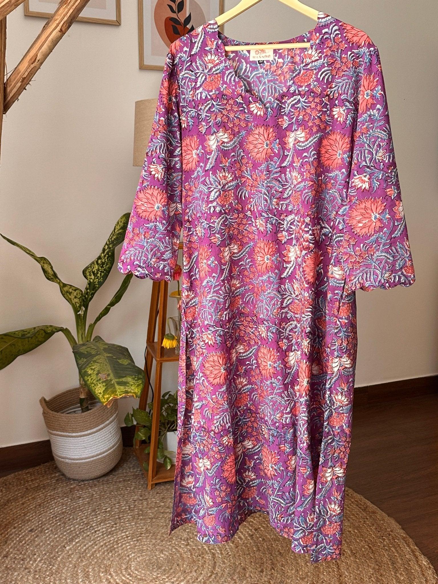 Deep Mauve Long Kurta - Mannगिरी