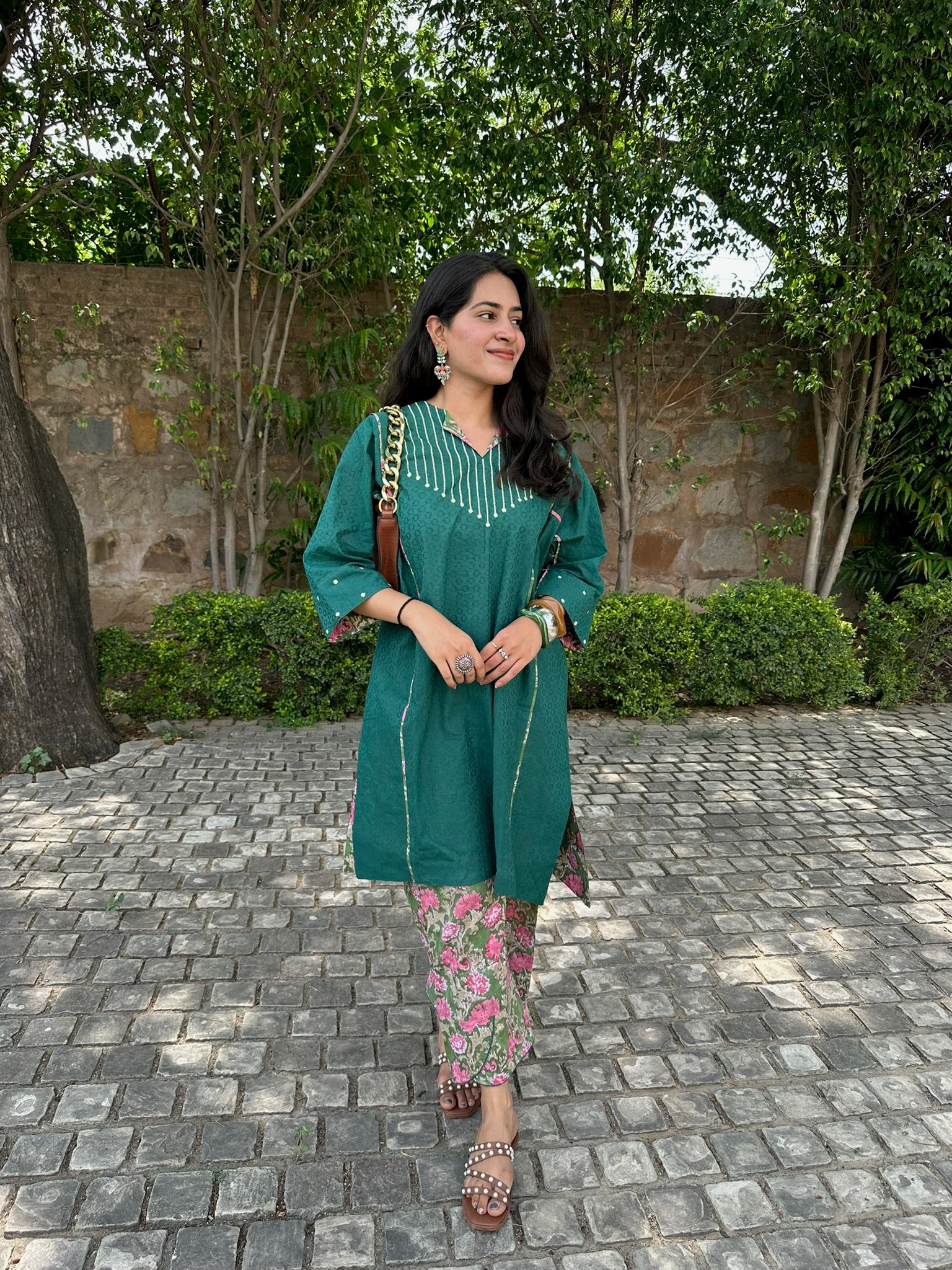 Emerald Green Long Dobby Co-Ord Set