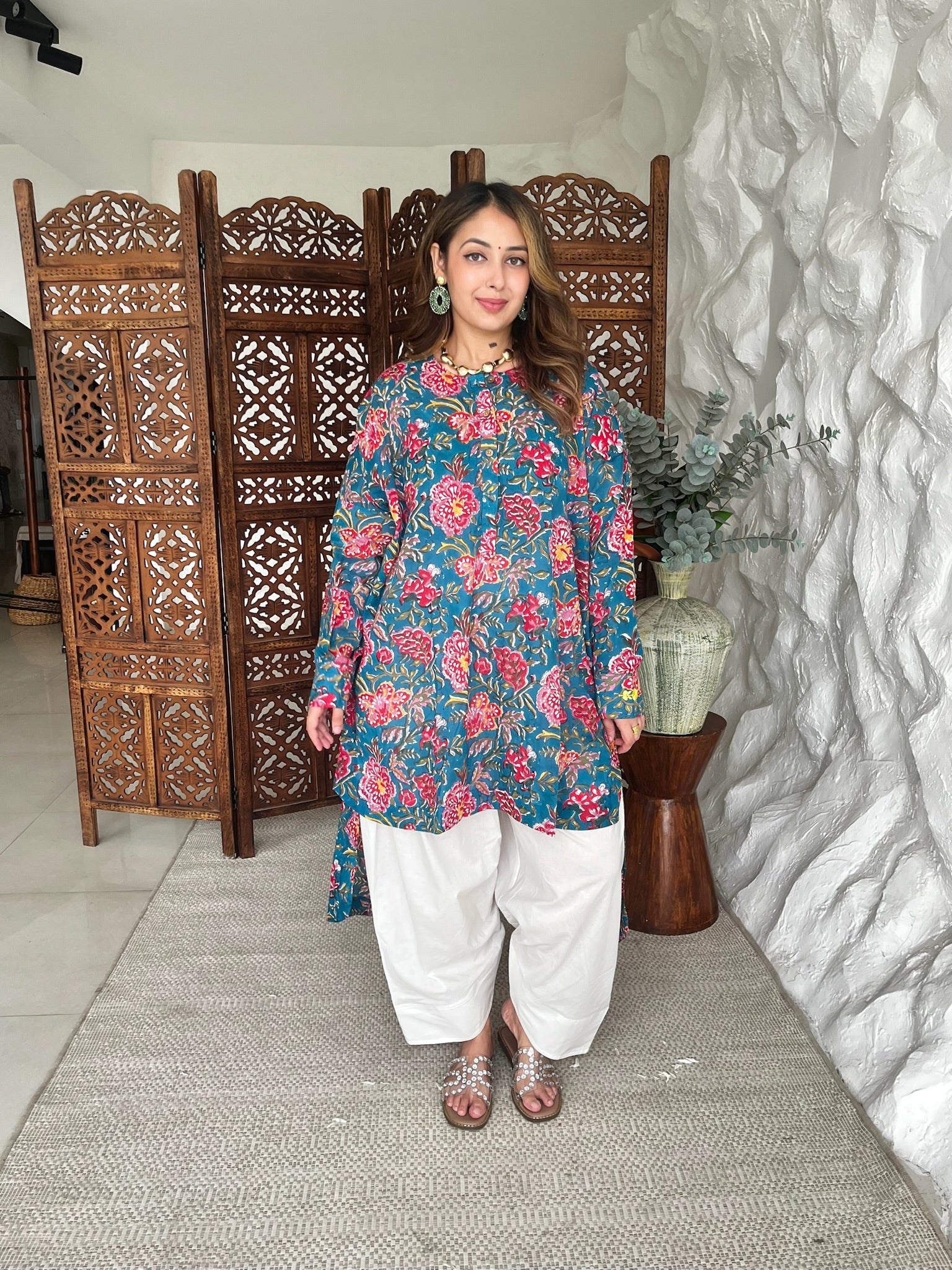 Jade Teal Mulmul Co-Ord Set