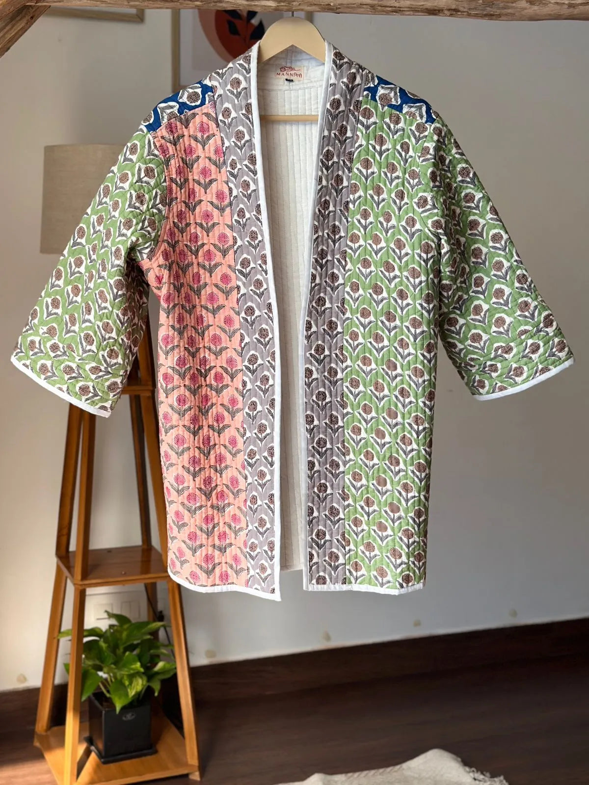 Block printed Multi-Colour Quilted Shrug Jacket