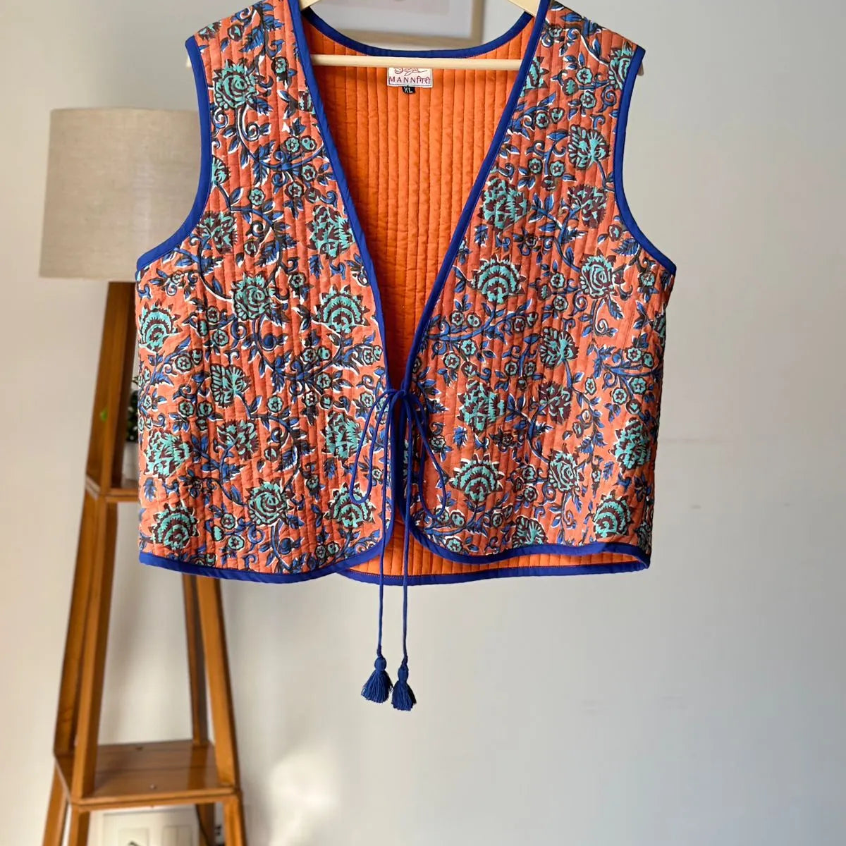 Block Printed Quilted Vest Jacket