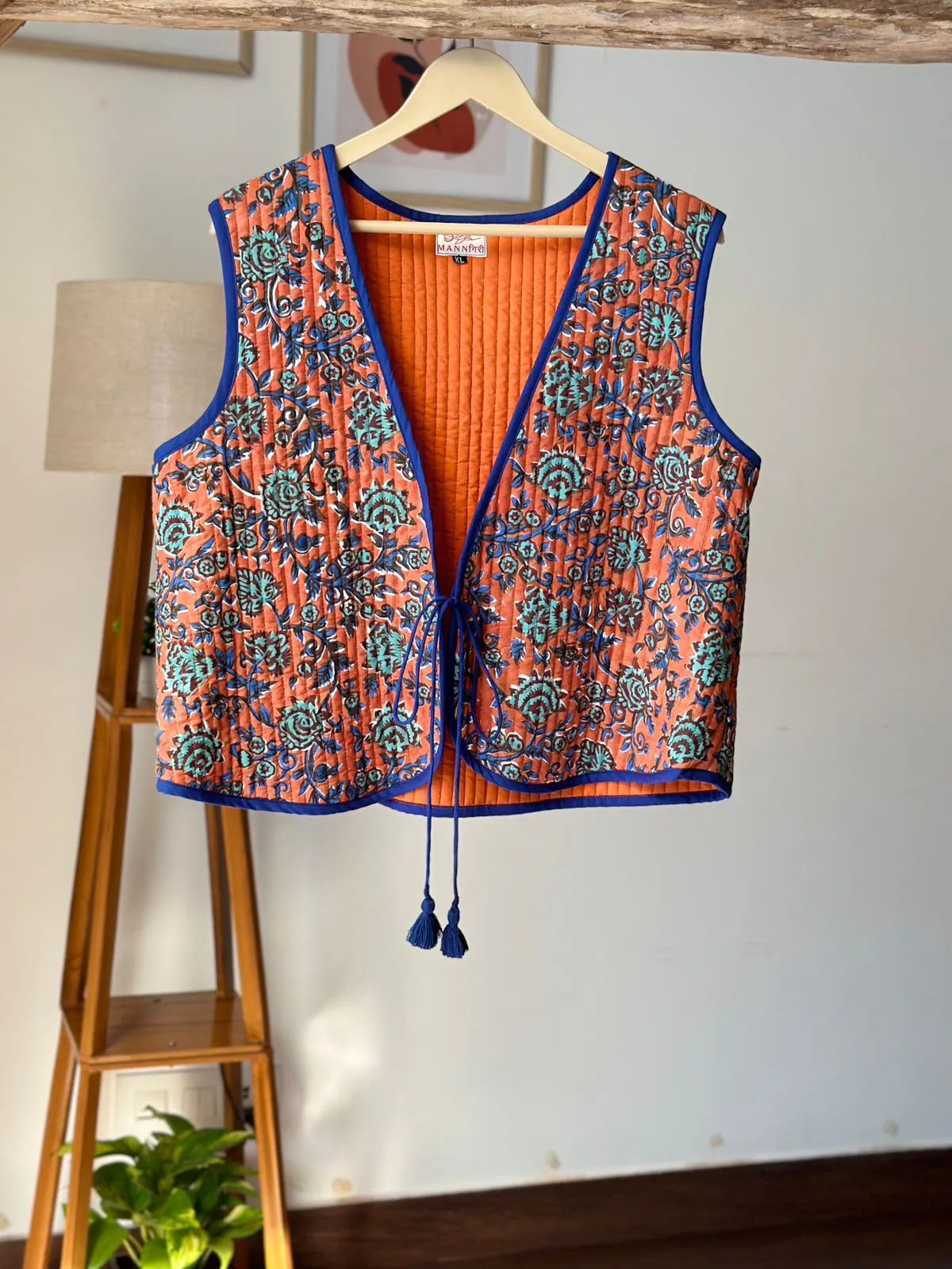 Block Printed Quilted Vest Jacket