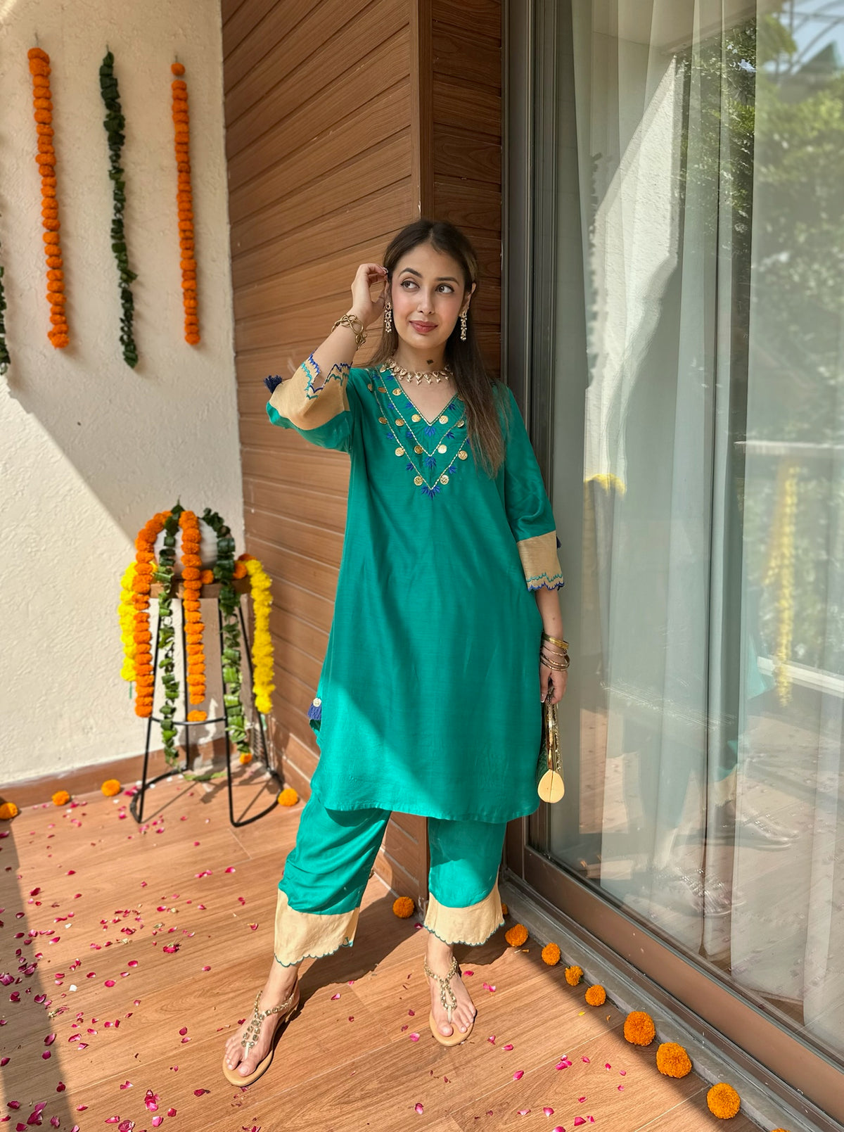Mor Pankh Solid Embroidery Set