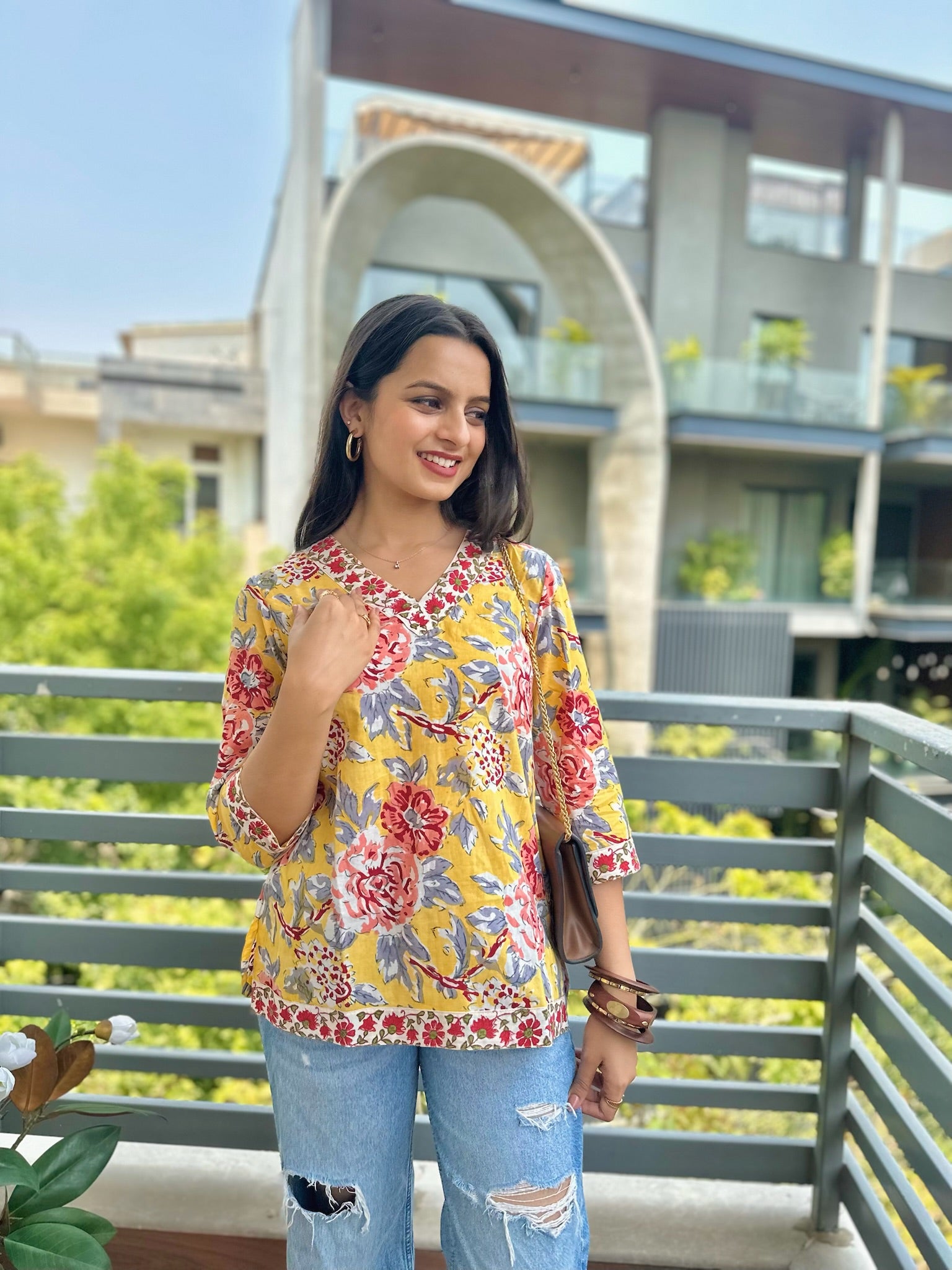Spiced Curry Mustard Short Kurti