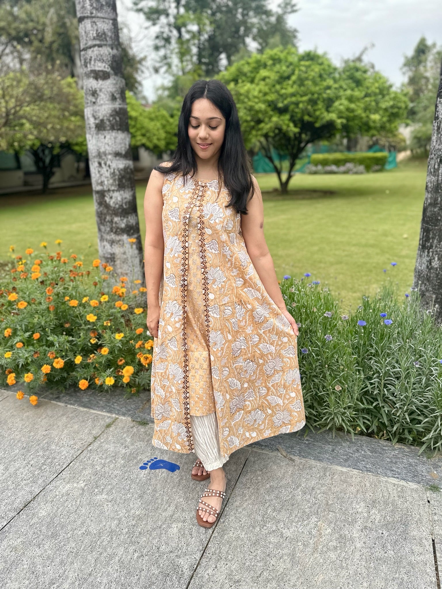 Warm Brown Jacket Kurta Set