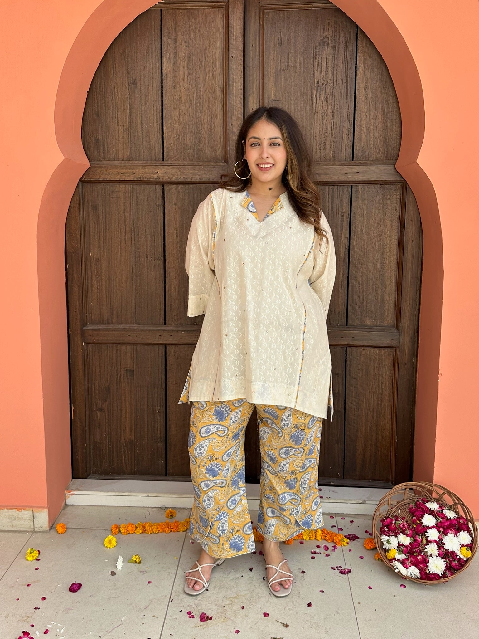 Warm White Dobby Co-ord Set