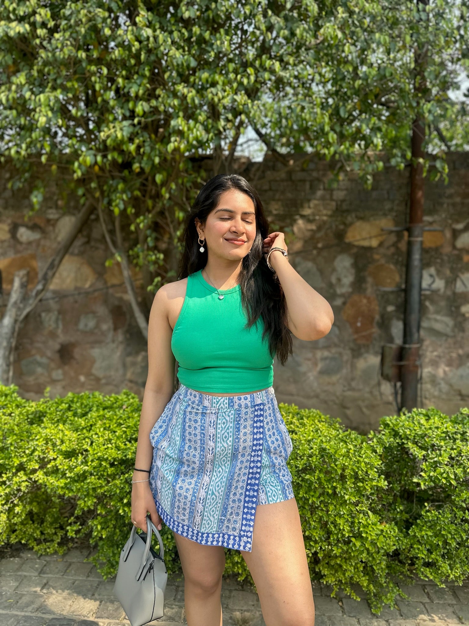 Whimsical Garden Print Skort